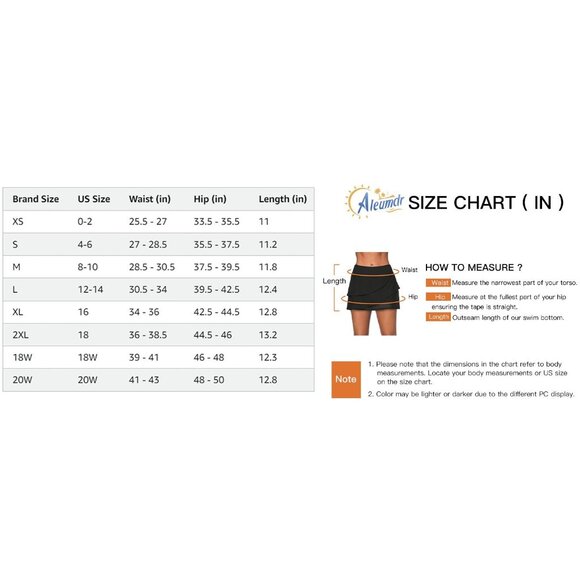 Womens Swim Skort Bottom Built-In Brief Ruffle Design Elastic WaistbandSize 18W - Picture 8 of 8